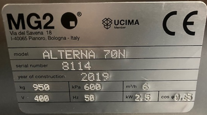 Used Capsule Filling Machine - MG2 - Alterna 70N - CP.003.LZ