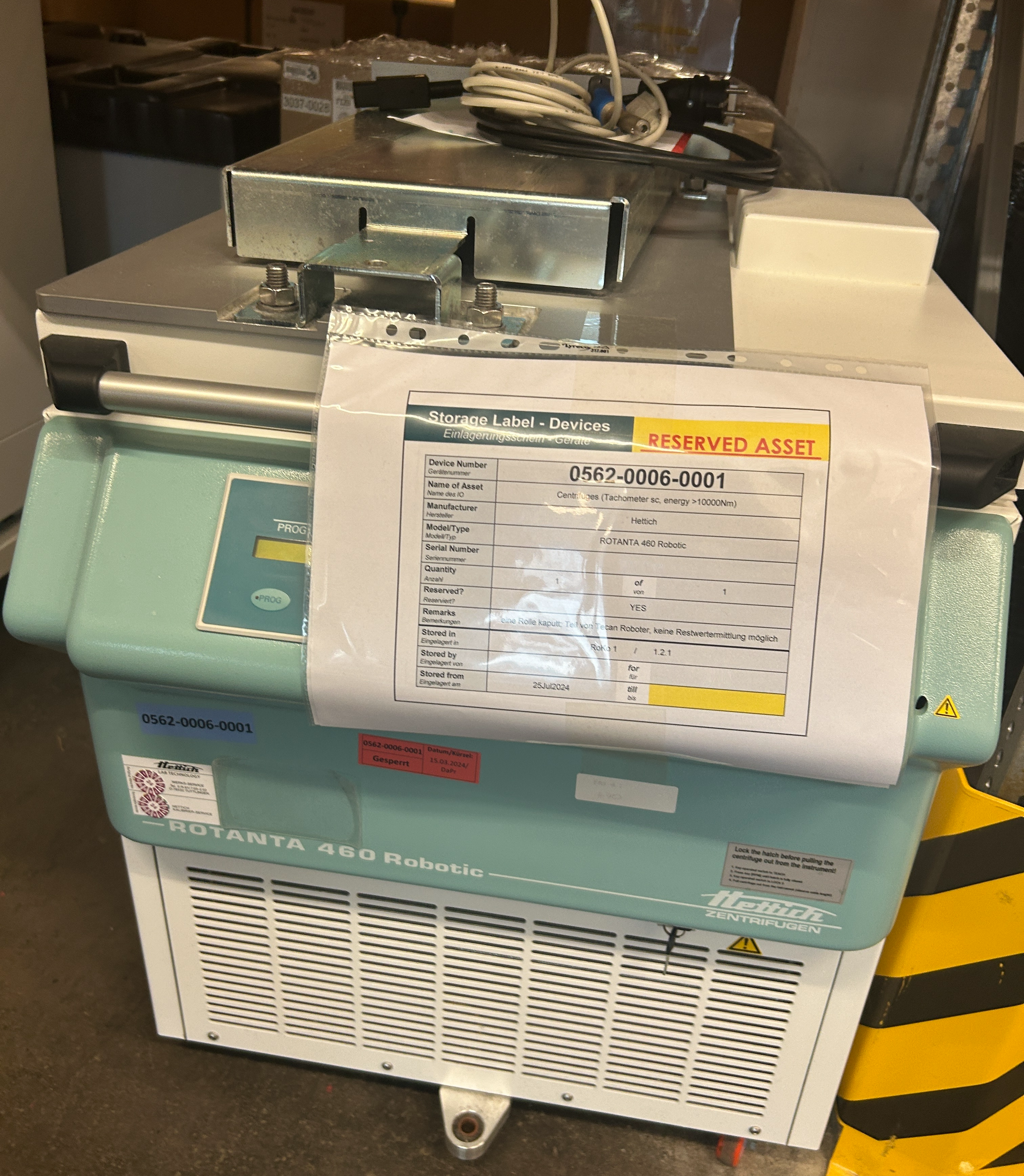 Used Centrifuge - Hettich - Rotanta 460 Robotic - BTH193