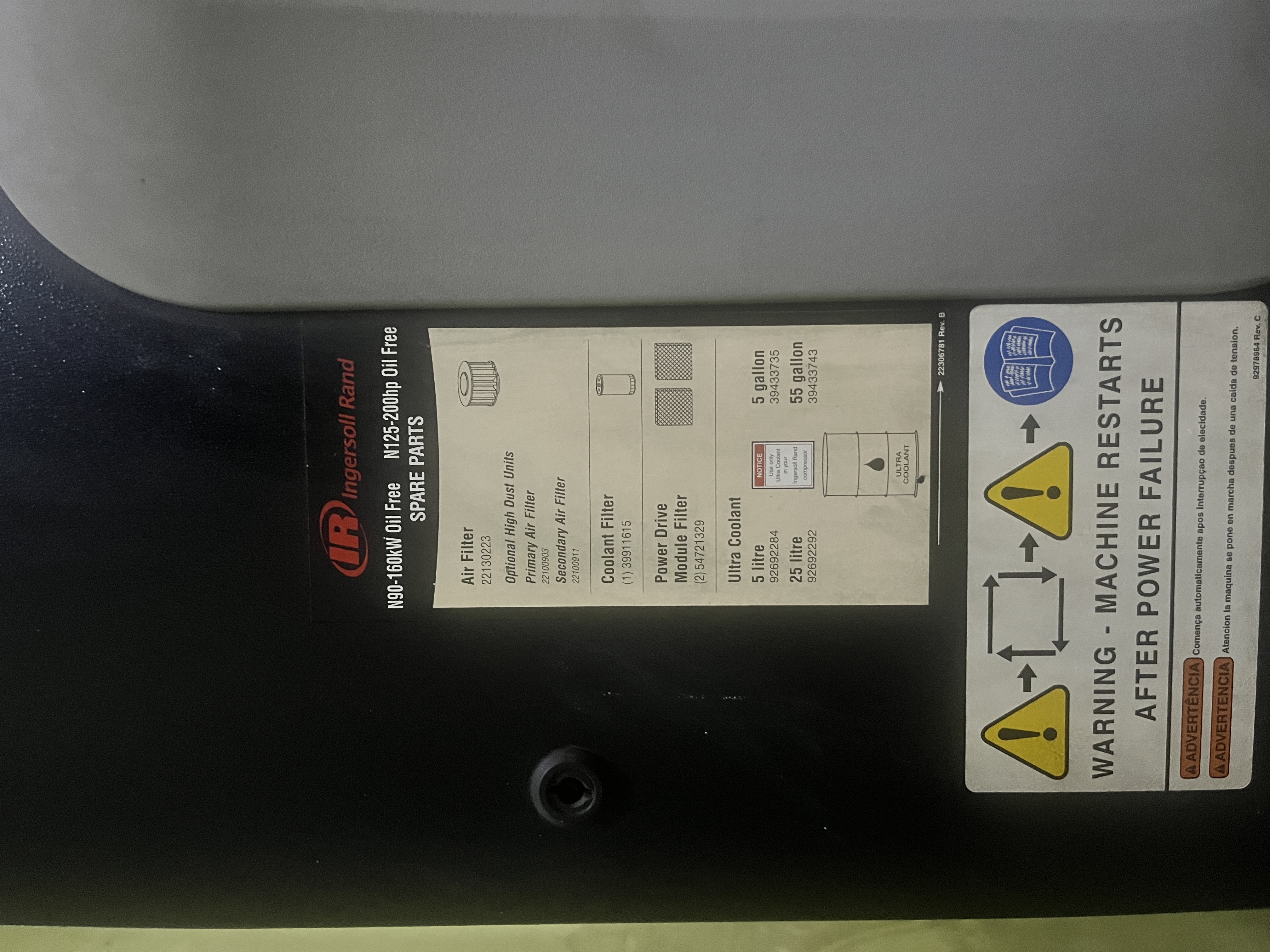 Used Compressor - Ingersoll-Rand - IRN160K-Of A Rotary - LC0181