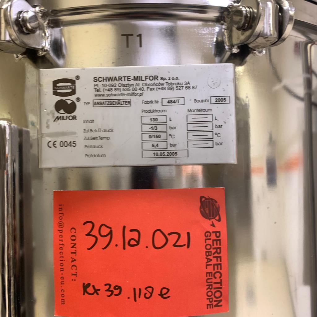 Used UltraFiltration - Schwarte-Milfor - Ansatzbehalter - 39-1A-021