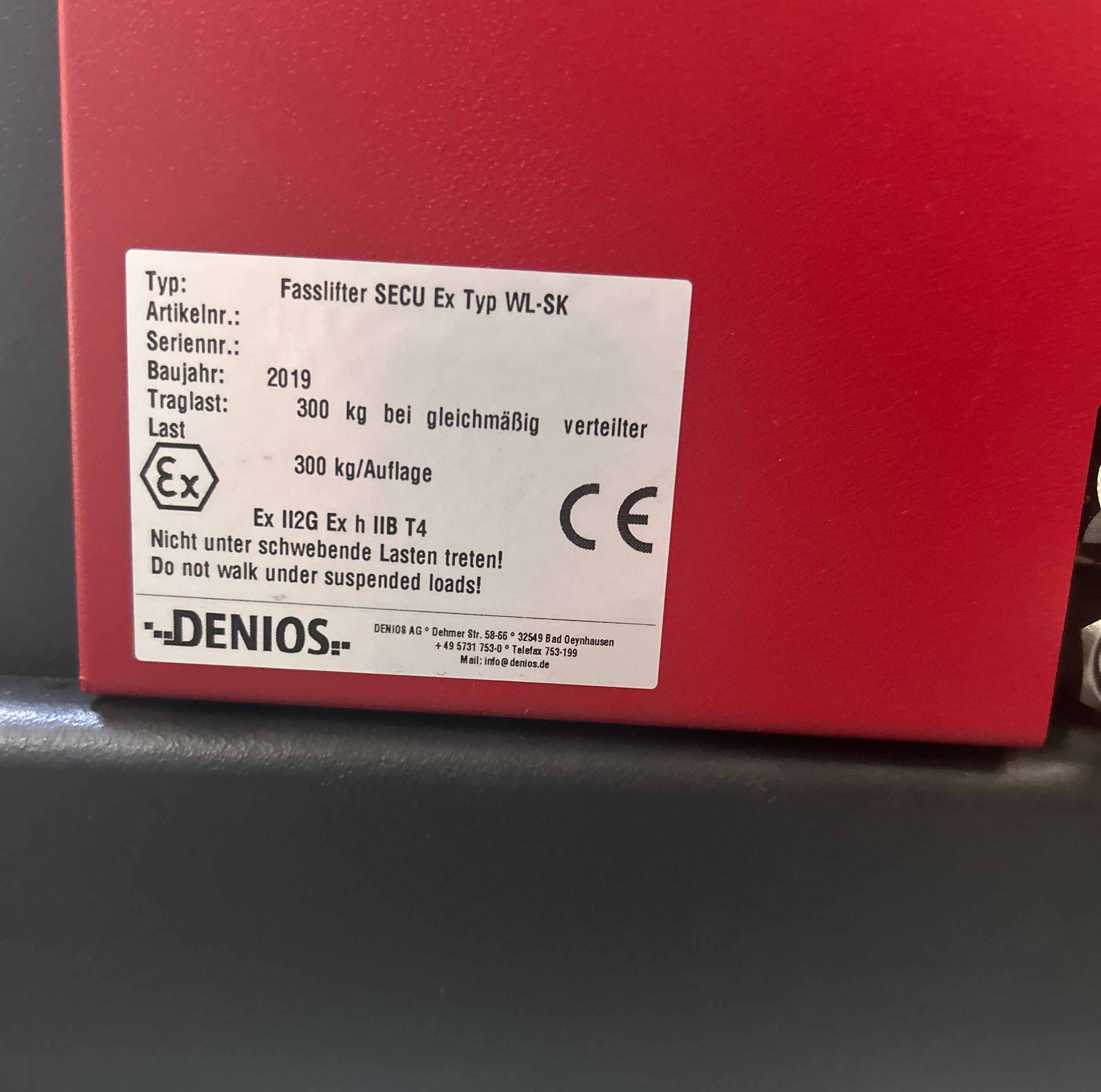 Used Lift-Truck Man - Denios - Fasslifter Secu EX WL-Sk - BTH175