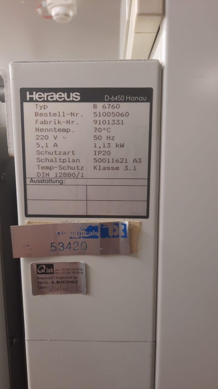 Used Incubator - Heraeus - B 6760 - 46.03.008.GR