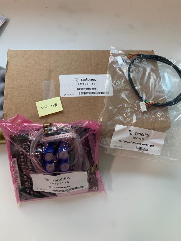 Used Druckerboard and Kabel Daten Druckerboard - Sartorius - X07.158