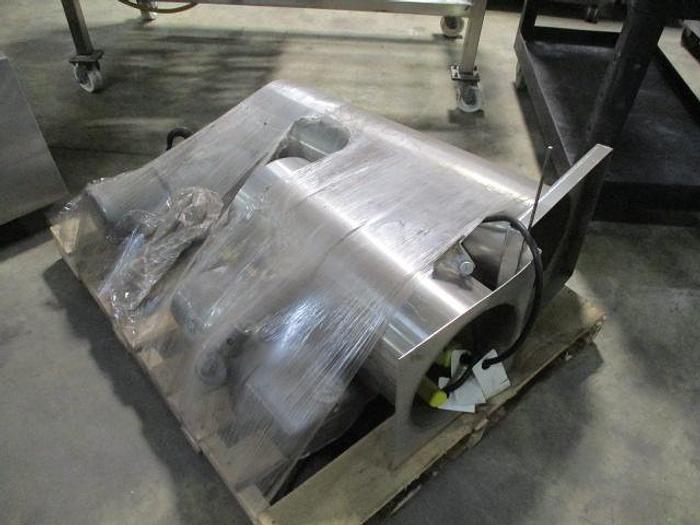 Used STEAM FIRED BLANCHER, 48" W X 16' LONG, OVERHEAD FRAMEWORK FOR HOISTING CANOPY, ALL STAINLESS STEEL M2003M