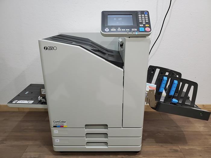 Used Riso ComColor FW5230 Full Color Inkjet Printer with Auto Stacking Tray. Only 402K Meter!