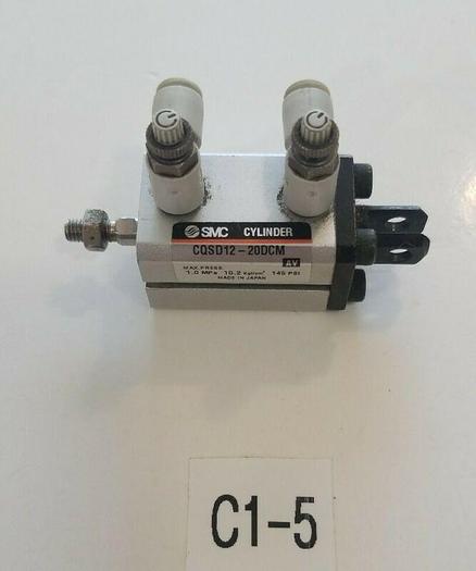 Used *PREOWNED* SMC CQSD12-20DCM COMPACT CYLINDER 1.0 MPa 10.2 Kgf/cm² 145PSI