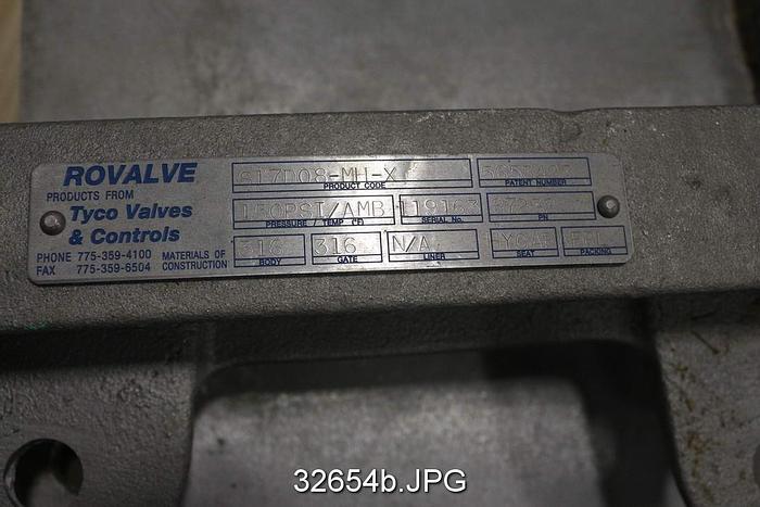 Used Rovalve 8" Hand Operated Knife Gate Valve #32654