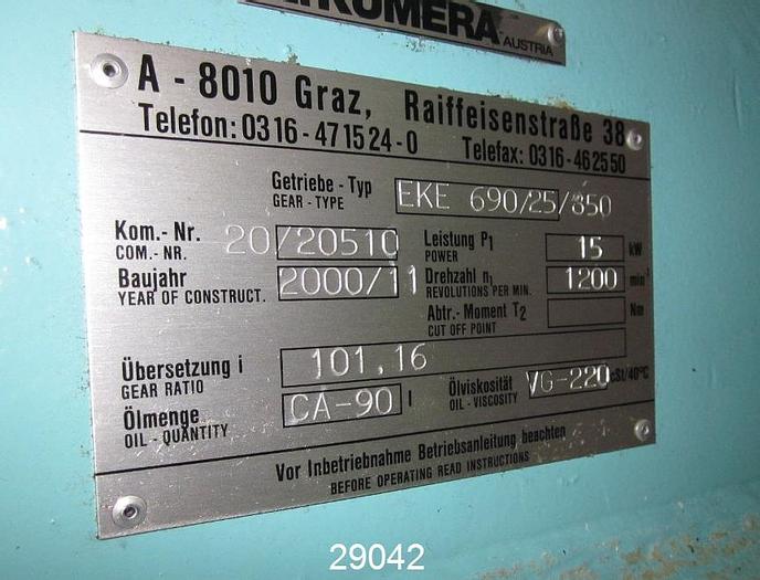 Unused Kumera EKE690/25/850 Gear Drive, UNUSED #29042
