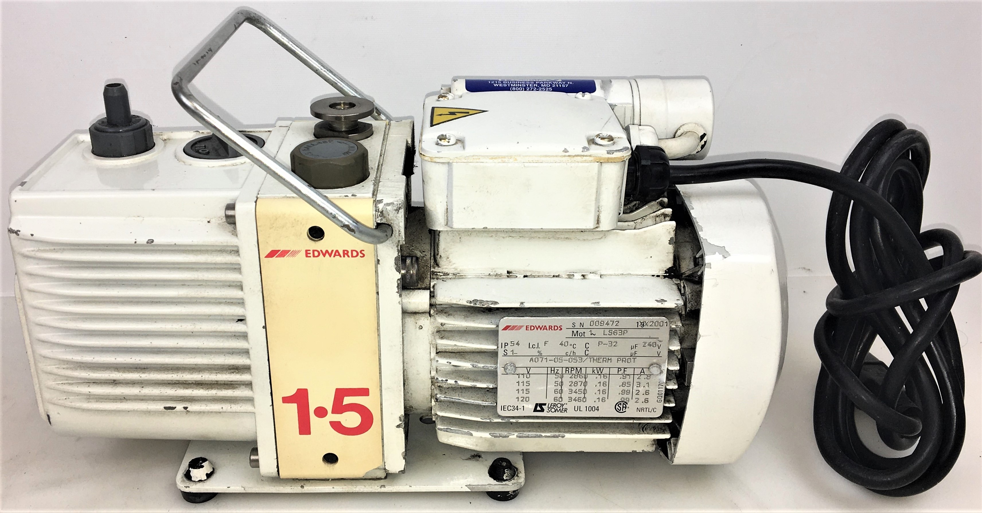 Used Edwards E2M1.5 (Agilent G1099-80023) Rotary Vacuum Pump - 1.2cfm