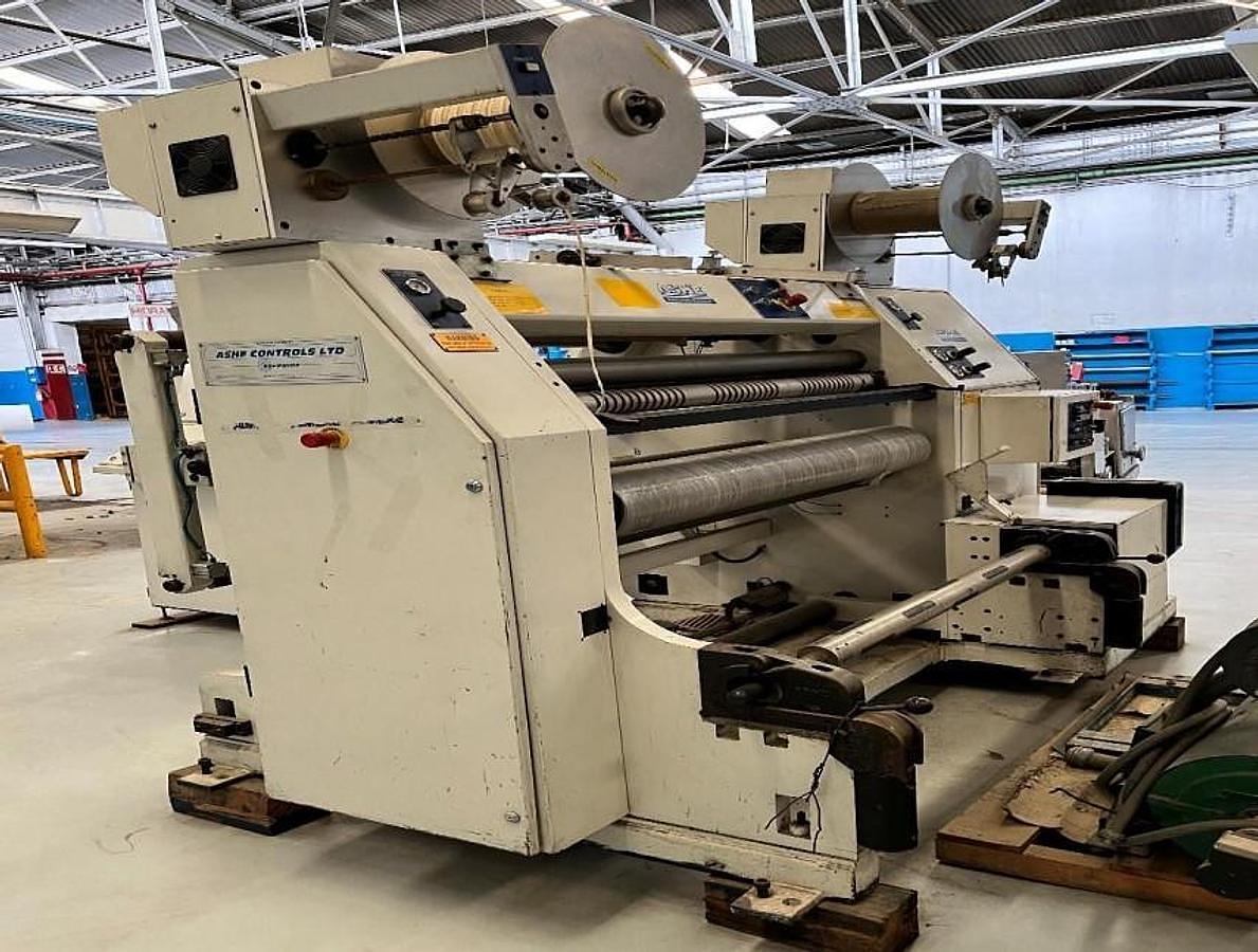 Used Ashe Sapphire 680 47" Aluminum Foil Cantilevered Duplex Slitter Rewinder