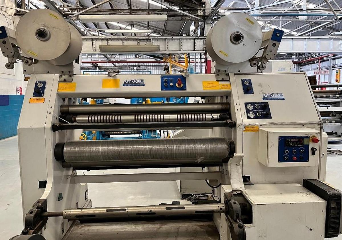 Used Ashe Sapphire 680 47" Aluminum Foil Cantilevered Duplex Slitter Rewinder