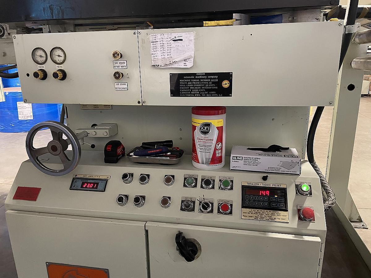 Used Maxson MSL 49" Rotary Fixed Bed Single Knife Sheeter - 1988