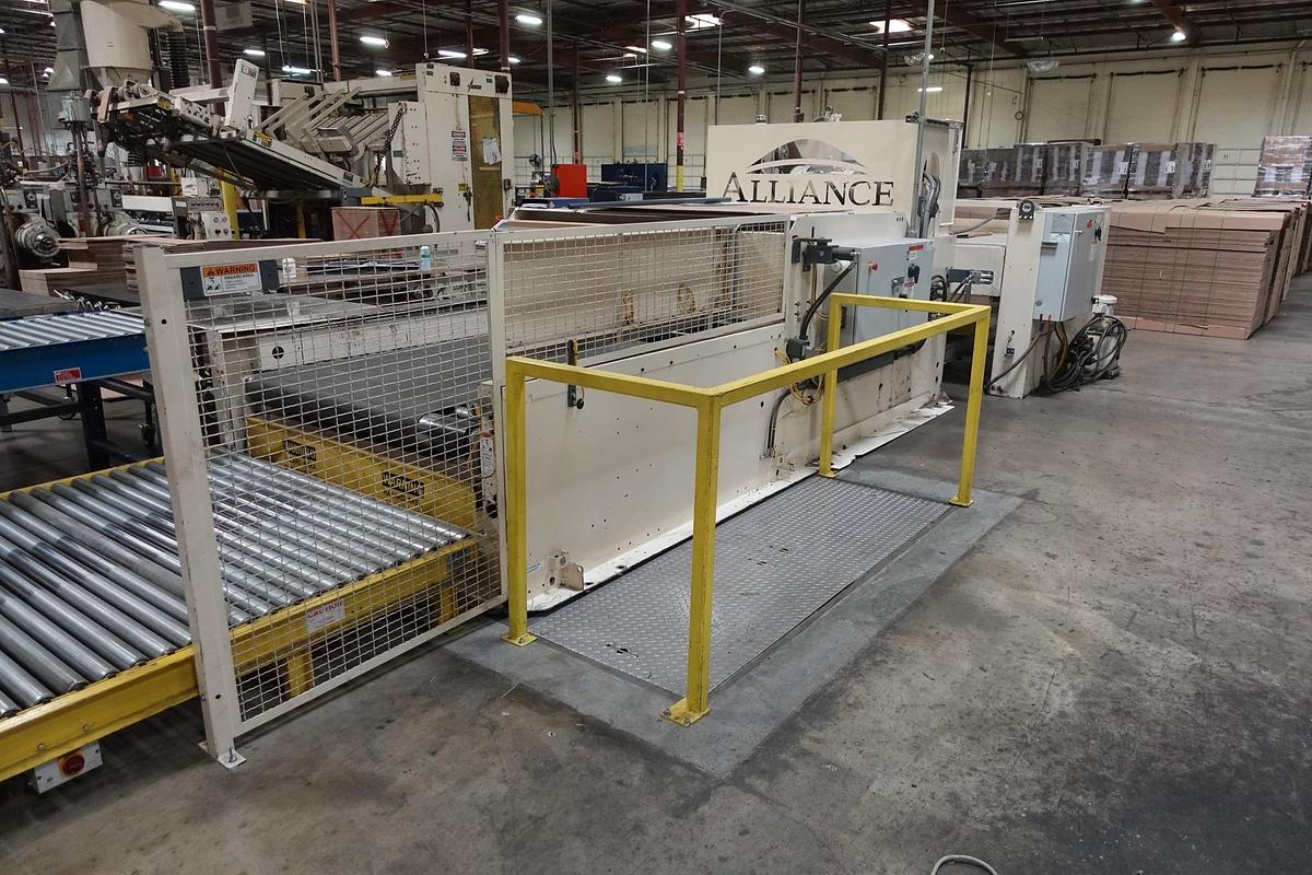 Used Alliance LM3-56 Semi-Automatic Bundler / Stacker with Palletizer and Slip Sheet Inserter