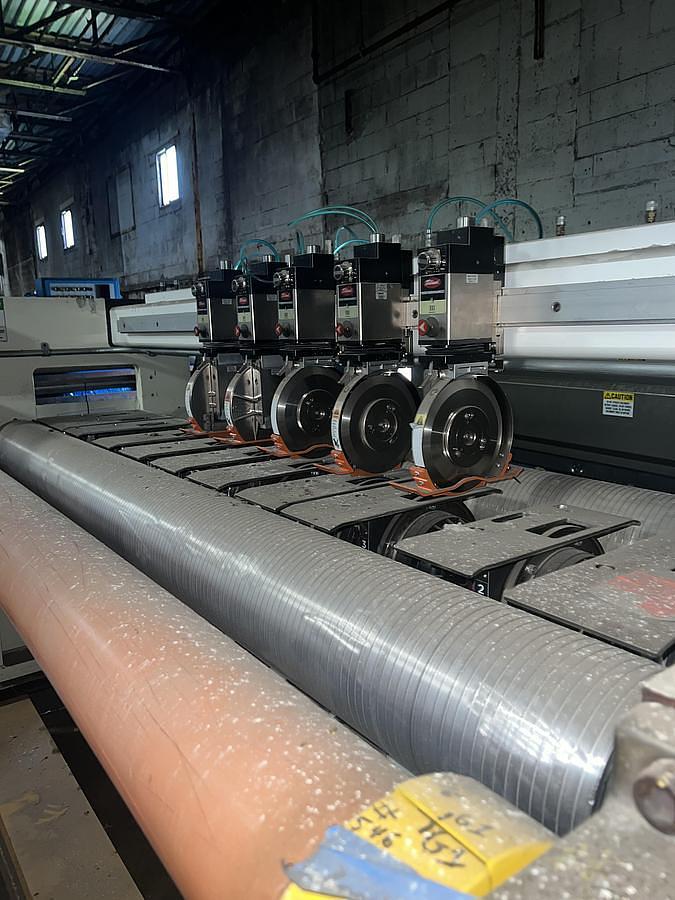 Used 84" Class III Tidland Slitting Section with Driven Female Knife Section Includes (5) Male Knives Model C3-MG-AC