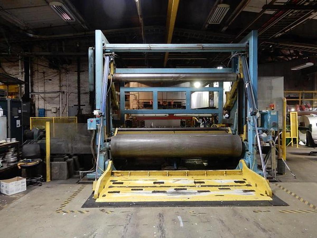 Used 130" Associated Machine Design Rebuilt Langston 304 Speedmaster Two Drum Slitter Rewinder