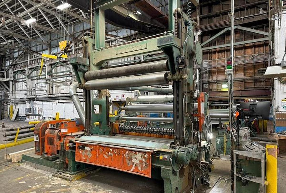 Used 92" Langston Two Drum Slitter Rewinder 72" Diameter Tidland Slitting