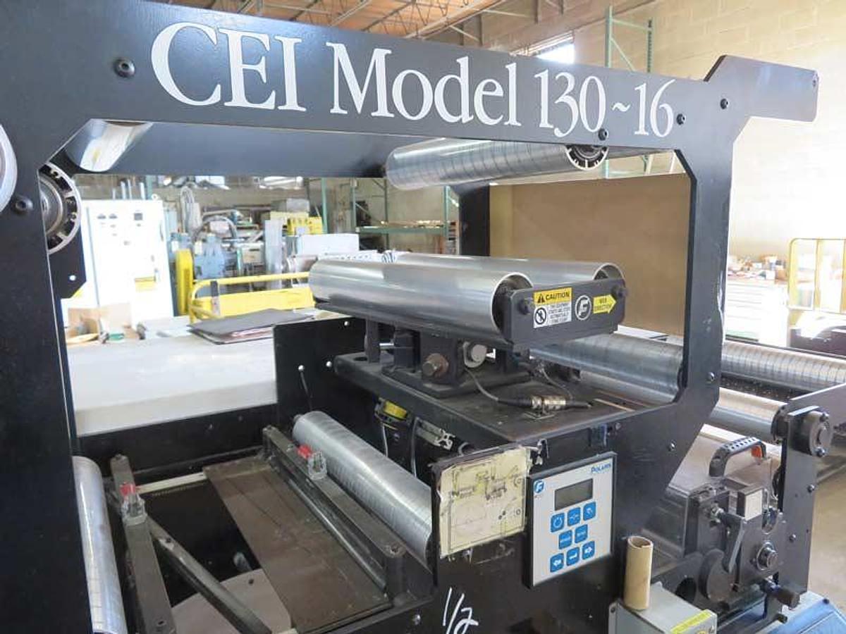 Used 16" CEI Converting Equipment International Model 130-16 Duplex Slitter Rewinder