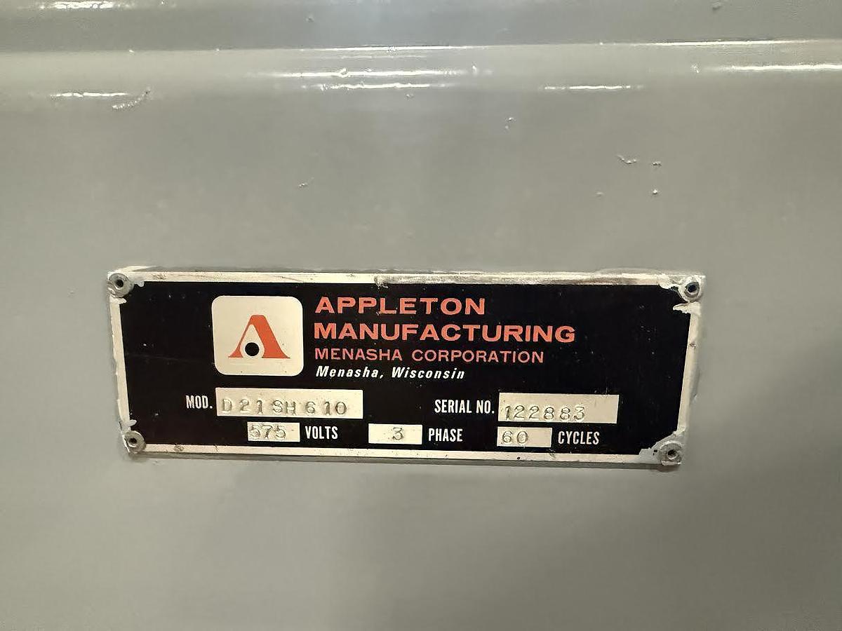 Used 120" Appleton D21SH610 Core Cutter, 4" Cores