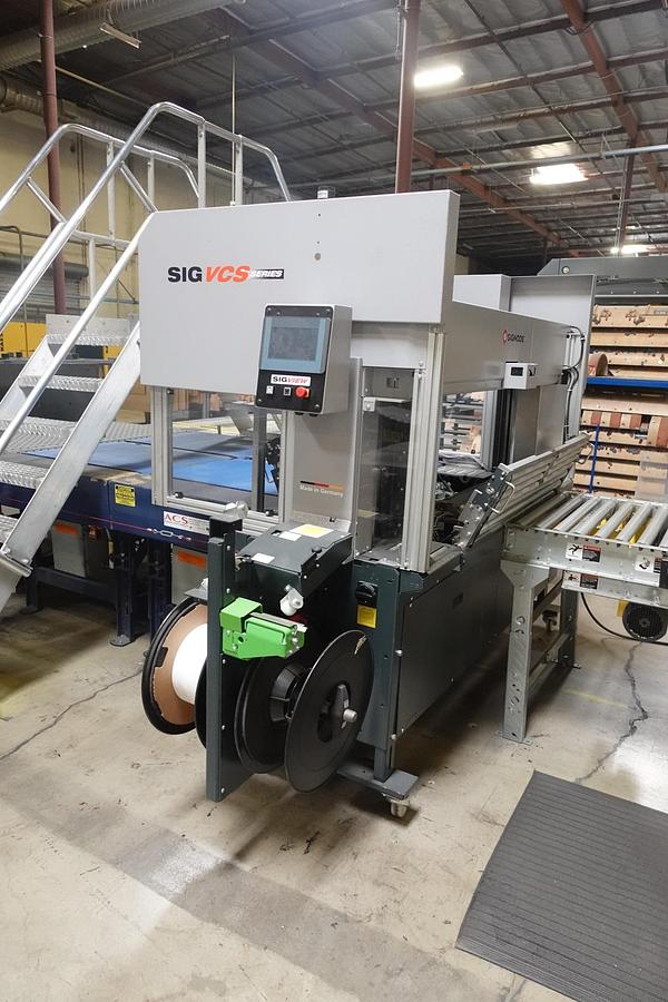 Used 2021 Signode SMB SIG-VCS Automatic Bundle Squaring and Strapping Machine