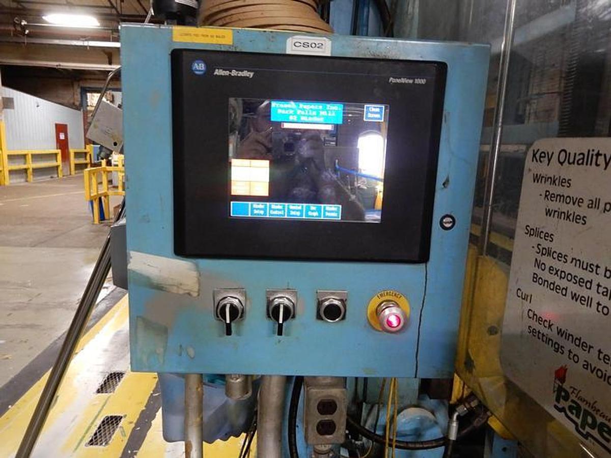 Used 130" Associated Machine Design Rebuilt Langston 304 Speedmaster Two Drum Slitter Rewinder
