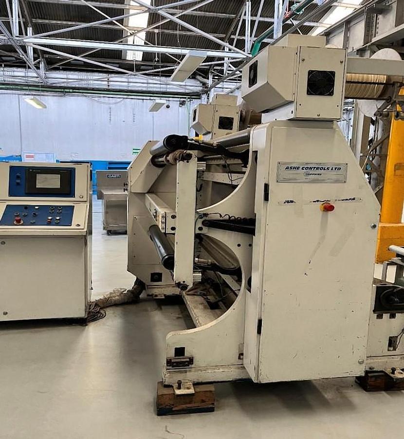 Used Ashe Sapphire 680 47" Aluminum Foil Cantilevered Duplex Slitter Rewinder