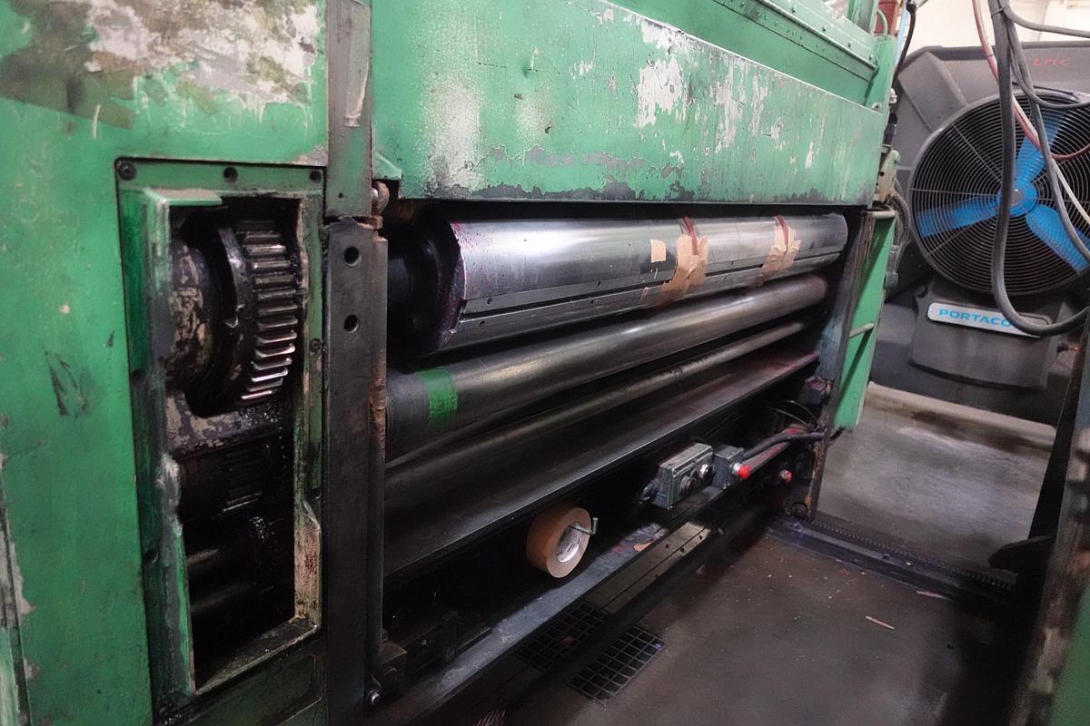 Used 1982 Langston Mini 24" x 70" 2-Color Flexo Folder Gluer (Printer Slotter Folder Gluer)
