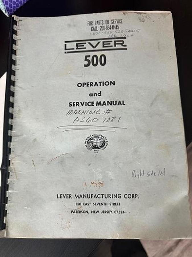 Used Lever 500 85" Single Knife Roll Cutter with Mister