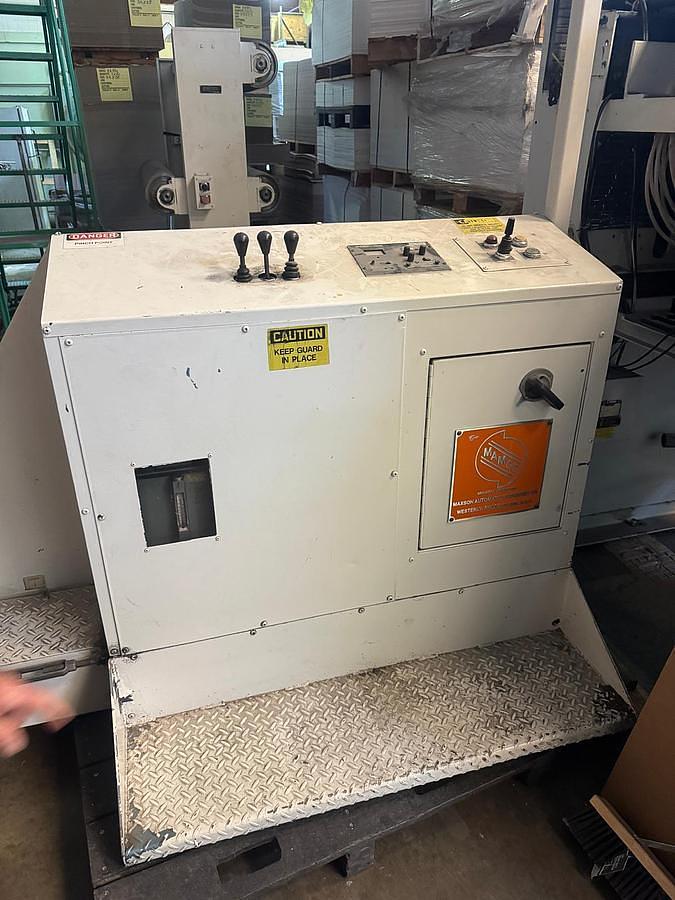 Used Maxson 49" Rotary Sheeter with Shaftless Floor Pickup Unwind