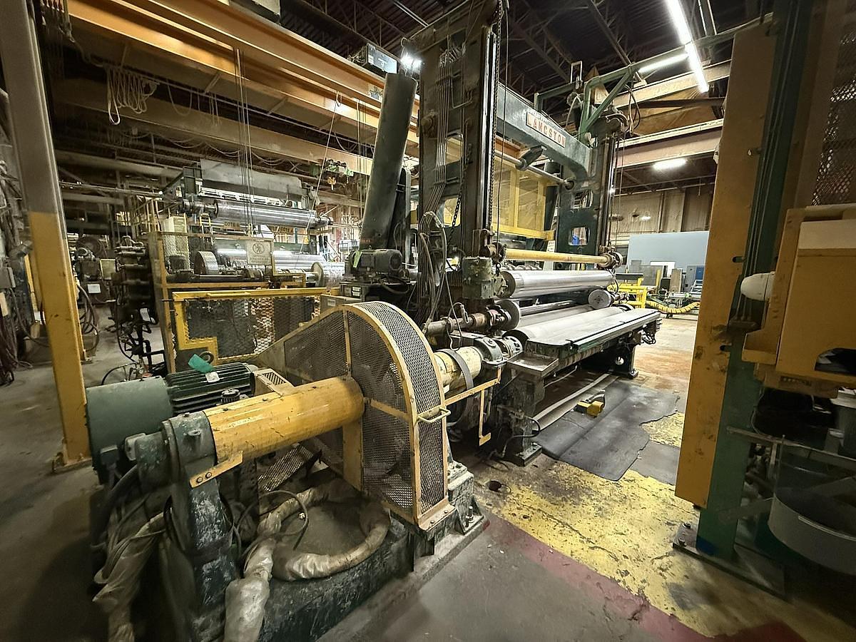 Used 110" Langston Model DA Two Drum Slitter Rewinder 72" Rewind Diameter