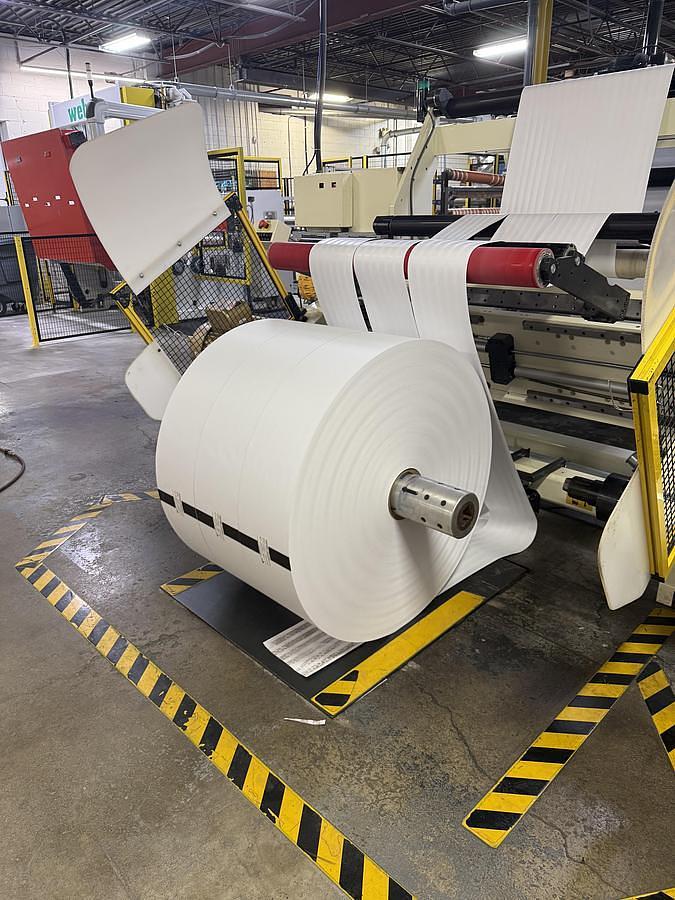 Used 63" Deacro Model R1300 Slitter Rewinder Mfg 2015 - 50" Diameters