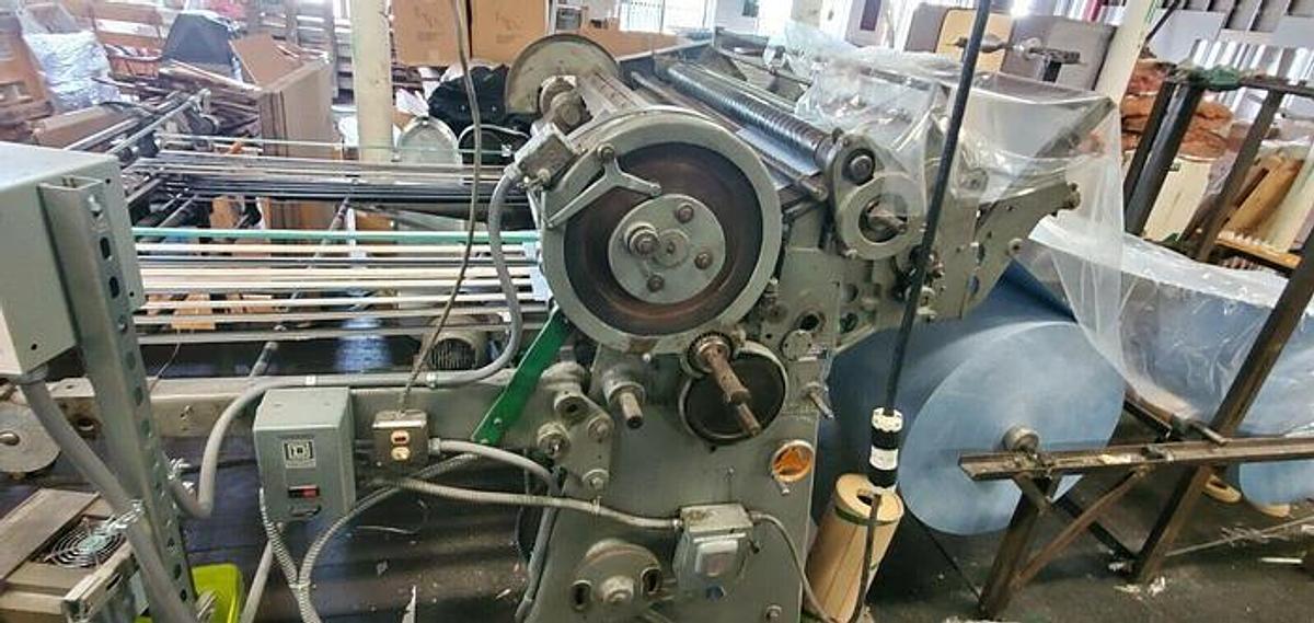 Used Beck 55" Rotary Knife Sheeter with Output Belt Conveyor