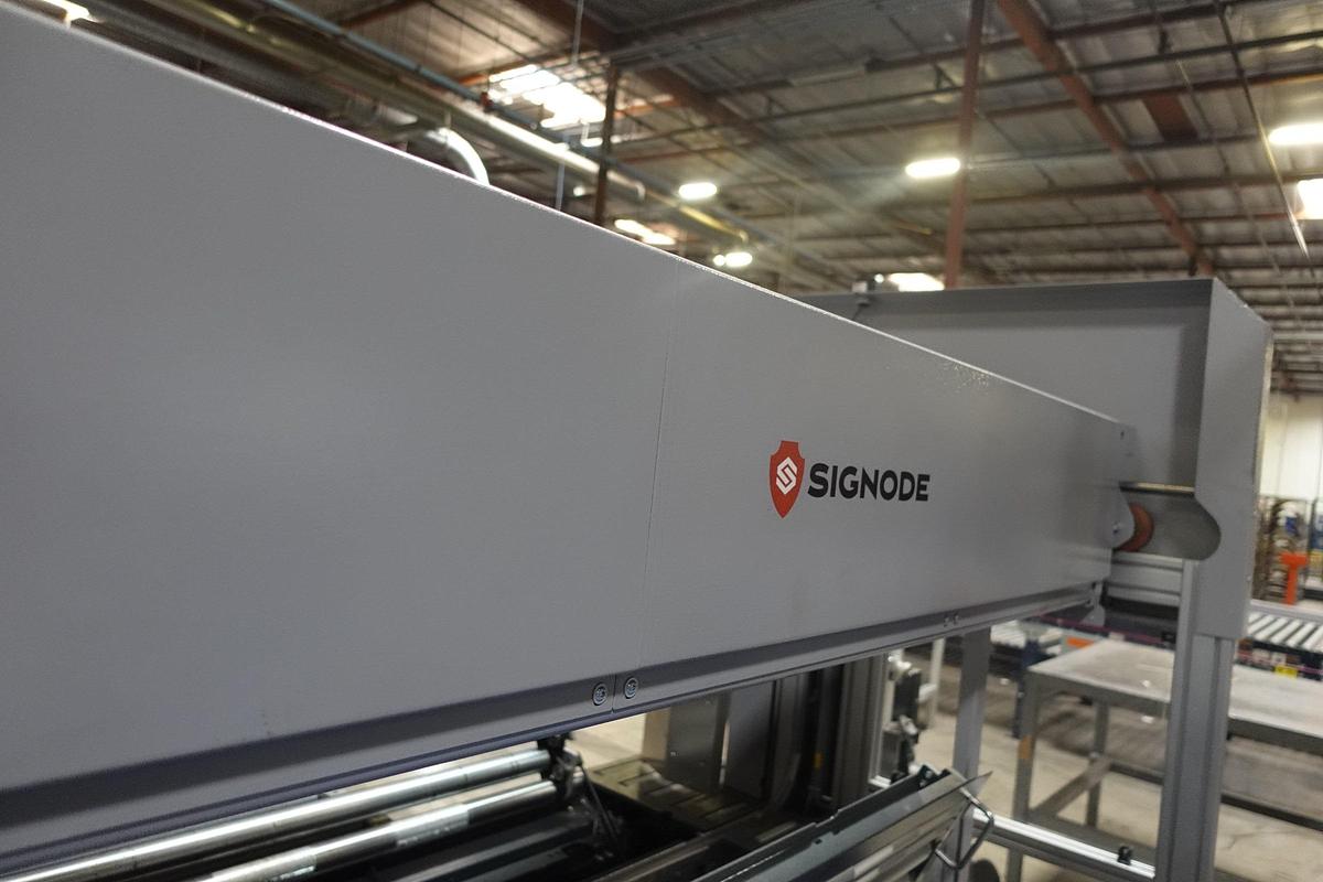 Used 2021 Signode SMB SIG-VCS Automatic Bundle Squaring and Strapping Machine