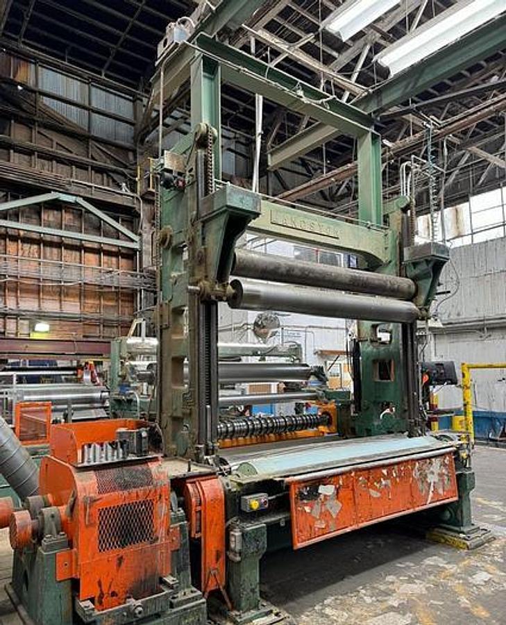 Used 92" Langston Two Drum Slitter Rewinder 72" Diameter Tidland Slitting