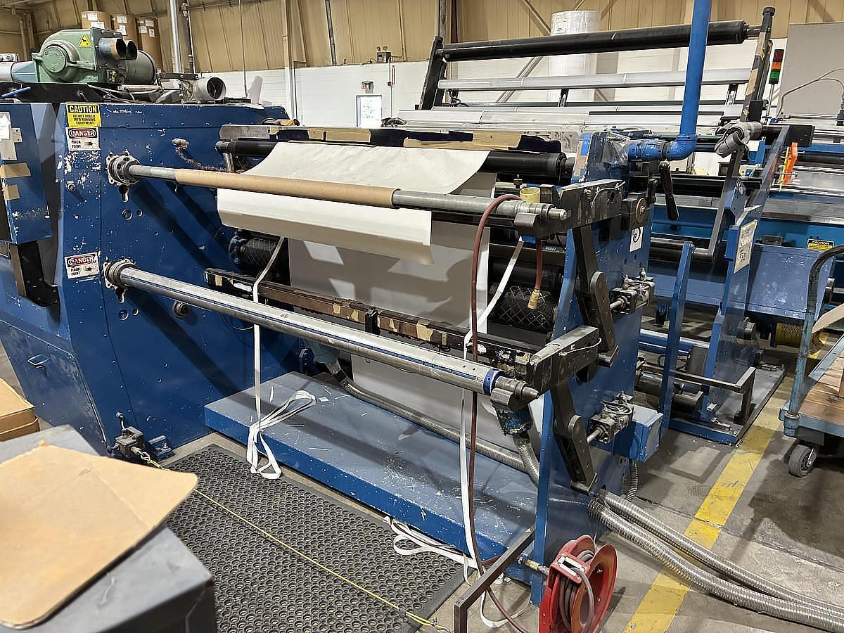 Used Deacro DA-653 63" Duplex Cantilevered Slitter Rewinder