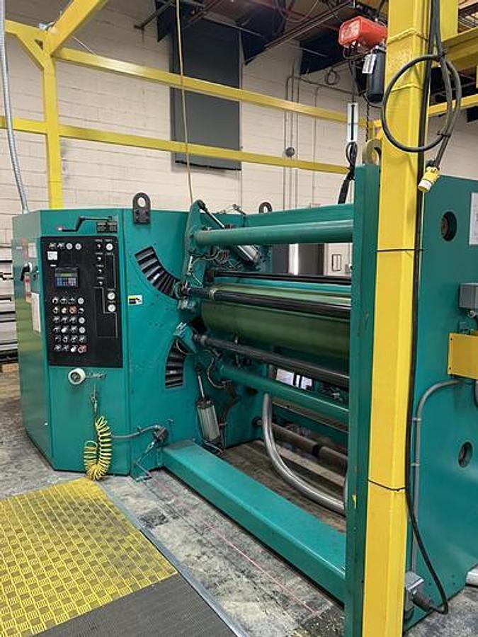 Used Dusenbery 740 62" Duplex Slitter Rewinder, 24" Rewind