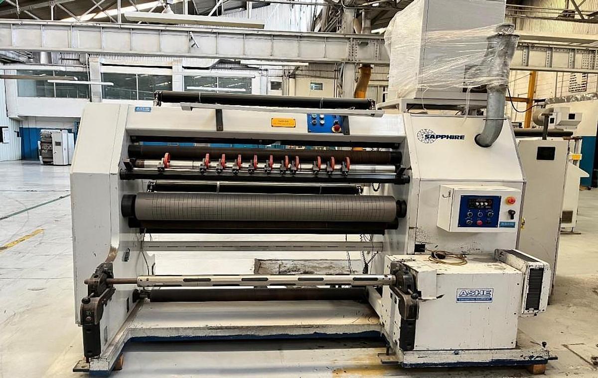 Used Ashe Sapphire 680 47" Aluminum Foil Cantilevered Duplex Slitter Rewinder