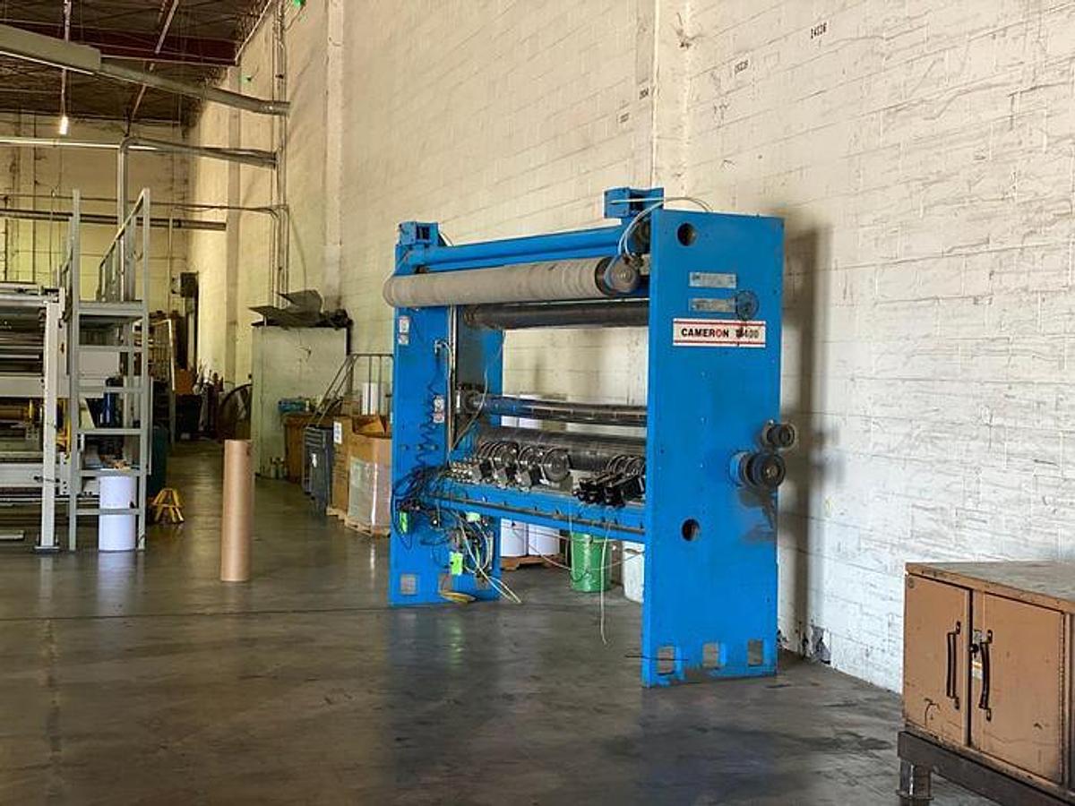 Used 100" Elite Cameron Two Drum Winder Model T4400; 60" Rewind Diameter 3500 Fpm