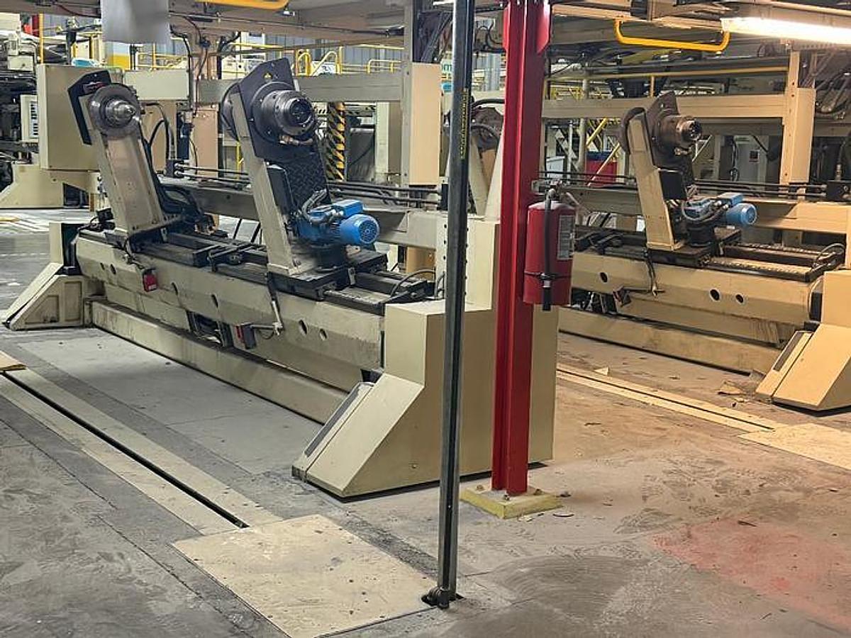 Used Bielomatik 64" x 60" OD Shaftless Floor Pick Up Unwind Stands (Set of 4)