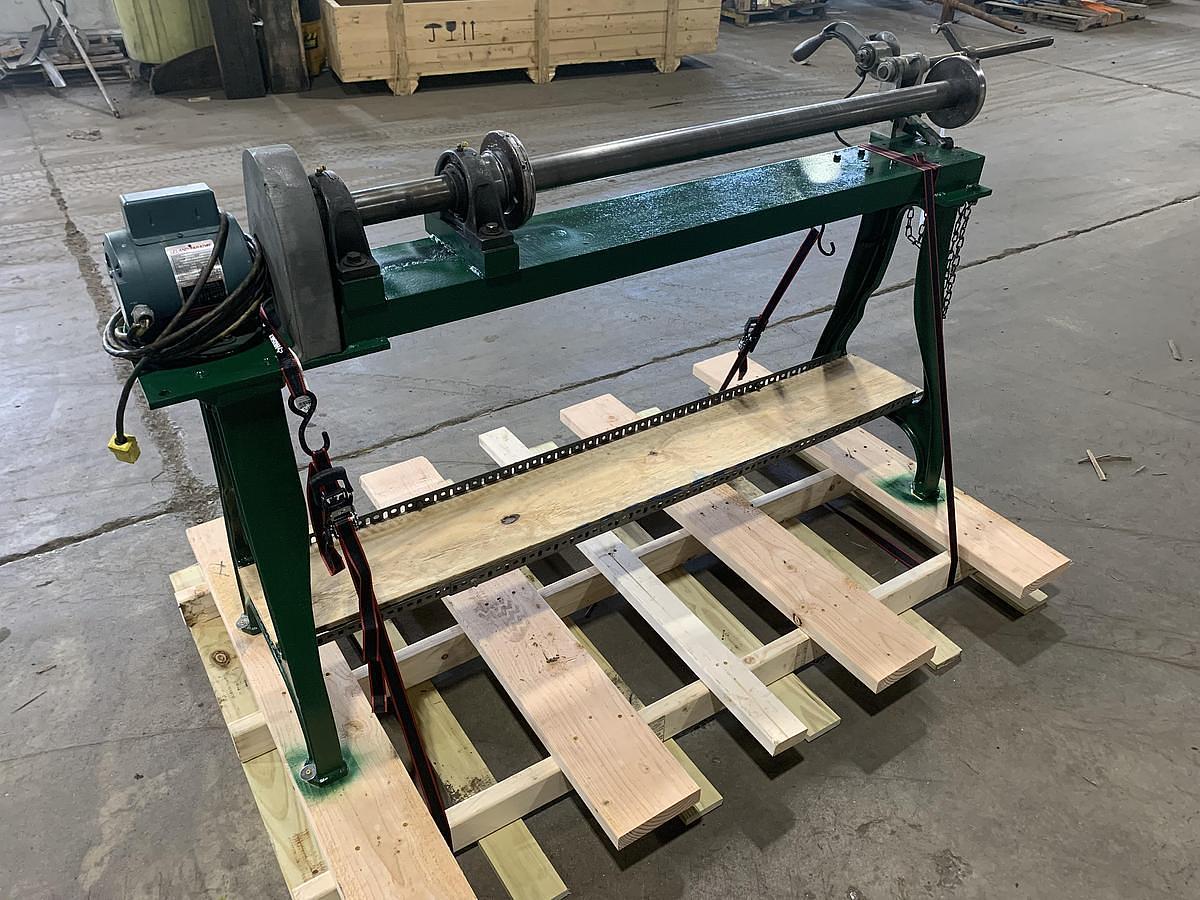 Used Dusenbery 60" Manual Core Cutter, 3" and 6" Cores