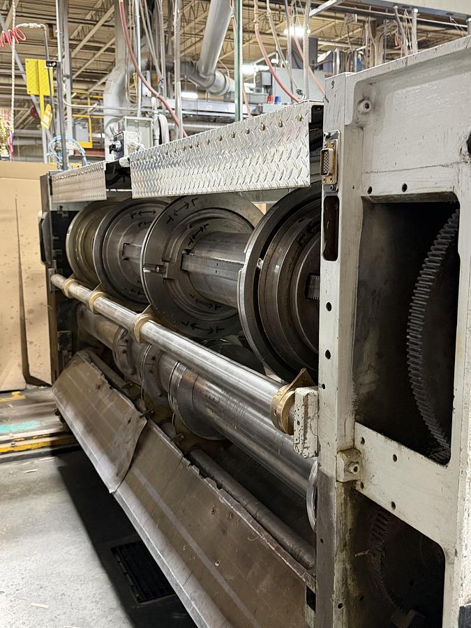 Used Koppers 66" × 113" 2-Color Flexo Rotary Die Cutter / Slotter Line with AG Stacker & Exit Conveyor