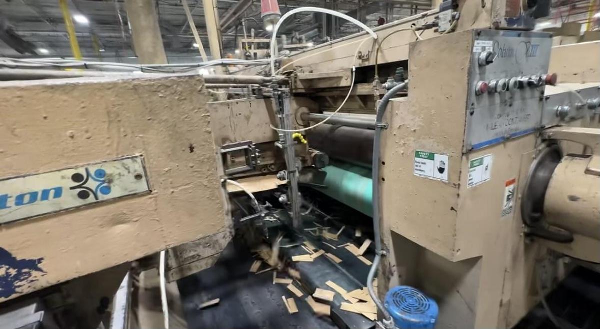 Used 1993 Langston 37" x 97" 3-Color Flexo Folder Gluer Full Line with Inline Rotary Die Cutter