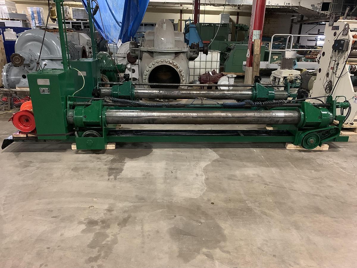 Used 87" S&S Shaftless Floor Pick Up Unwind Stands 60" Diameter