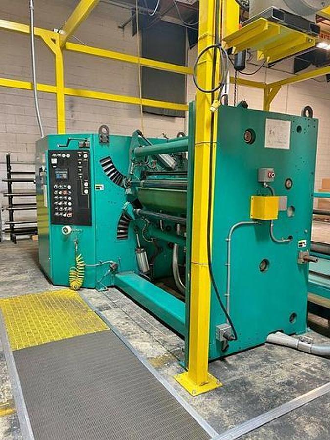 Used Dusenbery 740 62" Duplex Slitter Rewinder, 24" Rewind