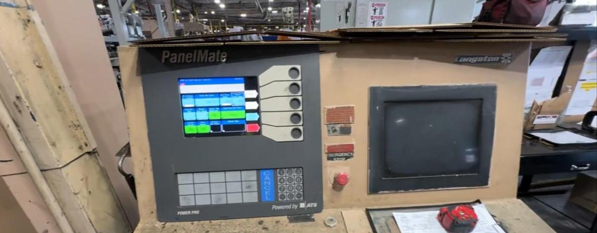 Used 1993 Langston 37" x 97" 3-Color Flexo Folder Gluer Full Line with Inline Rotary Die Cutter