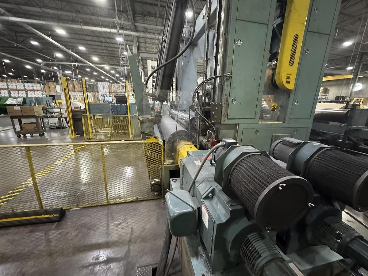 Used 95" A&F Model RDE Two Drum Slitter Rewinder - Shaftless 72" Diameter Rewind