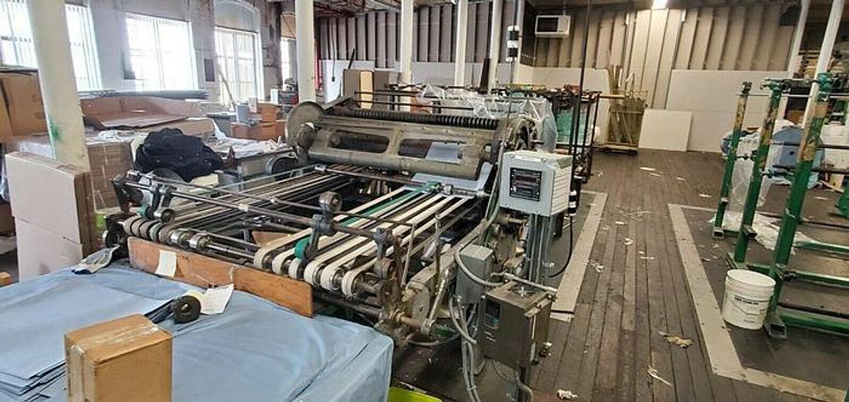 Used Beck 55" Rotary Knife Sheeter with Output Belt Conveyor