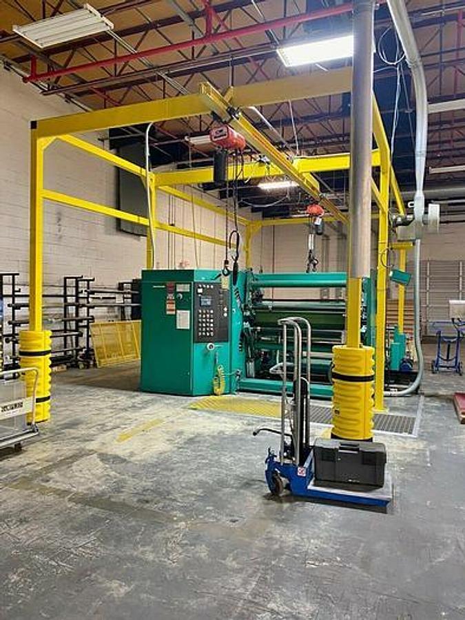 Used Dusenbery 740 62" Duplex Slitter Rewinder, 24" Rewind