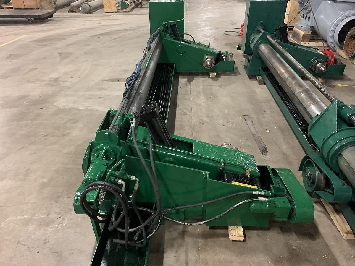 Used 87" S&S Shaftless Floor Pick Up Unwind Stands 60" Diameter
