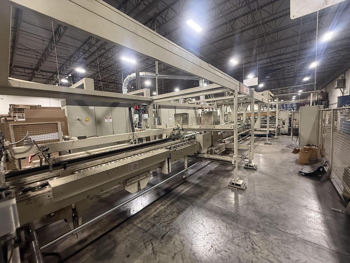 Used 53″ x 122″ Curioni Flexo Folder Gluer (1999) – 2 Color – SUN Lead Edge Feeder – Valco Glue – Computerized Setup