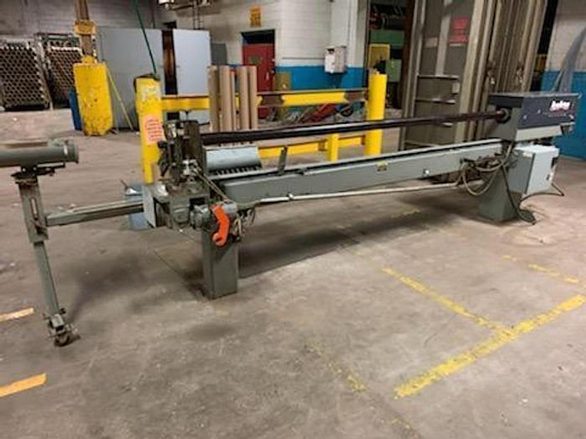 Used Appleton 210 128" Semi-Automatic Core Cutter, 3" Cores